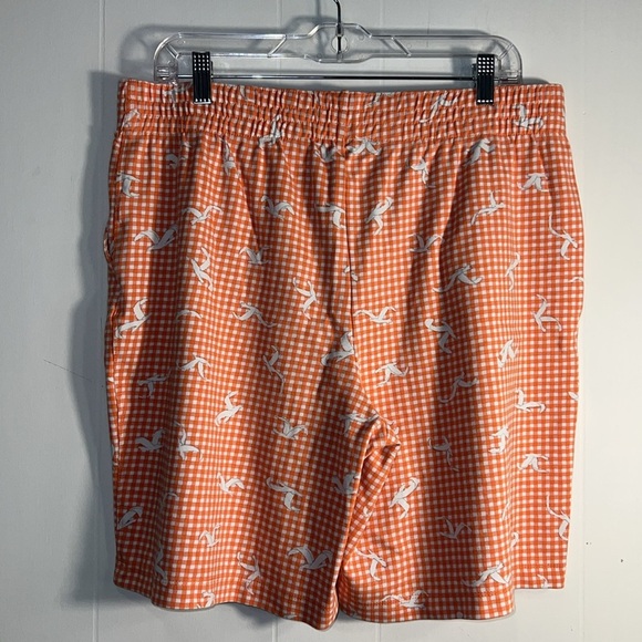 Lands End Women’s Orange Checkered Shorts L5 50725 - Picture 2 of 4